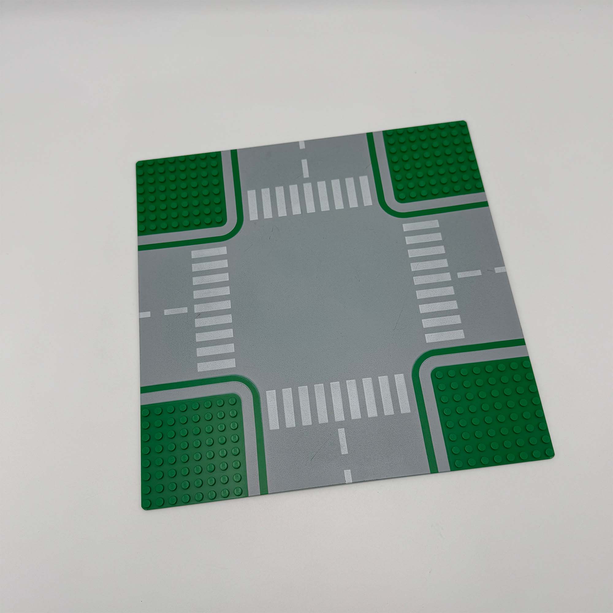 LEGO Bouwplaat met kruising (zebrapad) groen