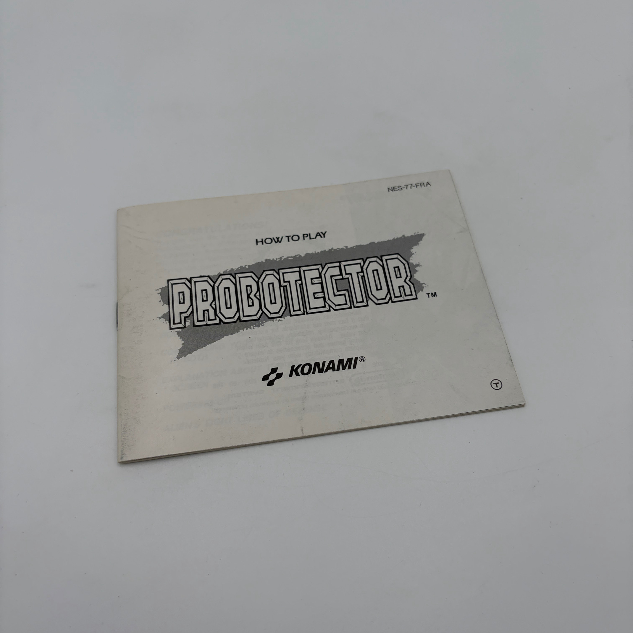 Probotector Instructie boekje Nintendo NES (FRA)